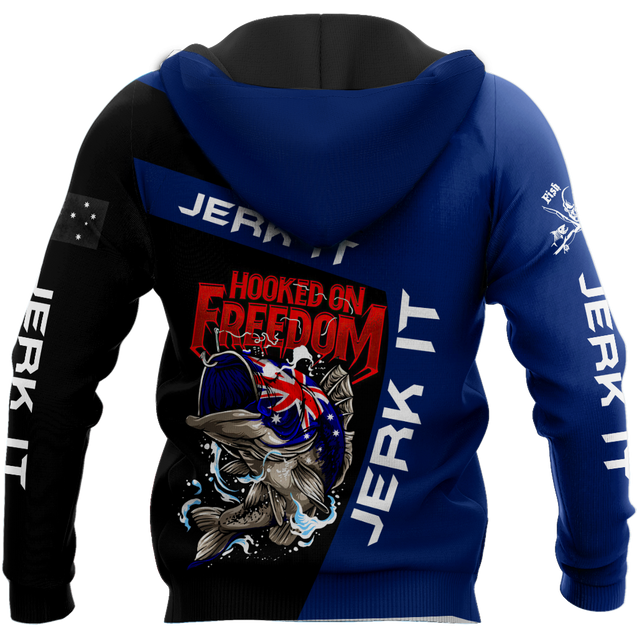 Hooked on Freedom Australia Fishing 3D printed shirts for men and women