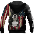 French Bulldog American Flag 3D All Over Print Hoodie