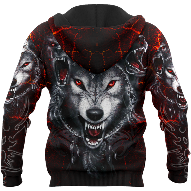 All Over Printed Wolf Hoodie MEI09102003-MEI