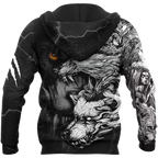 Wolf Tattoo Over Printed Shirt For Men and Women