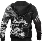 Three Gray Wolfs Tattoo 3D Over Printed Unisex Shirts