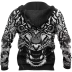 Double Tiger 3D Tattoo Over Printed Shirt for Men and Women