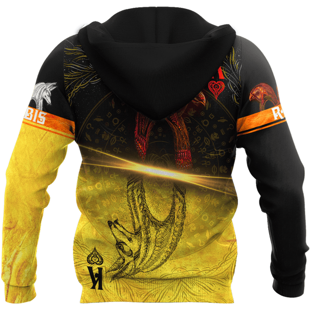 Ace Poker Ancient Egypt Anubis And Ra God All 3D Over Printed Unisex Hoodie ML