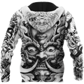 Japanese Samurai Tattoo II 3D Over Printed Unisex Hoodie ML