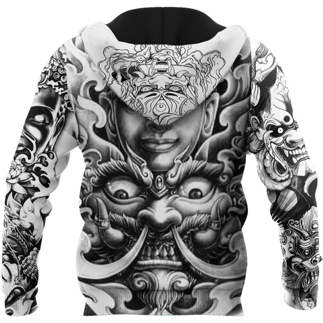 Japanese Samurai Tattoo II 3D Over Printed Unisex Hoodie ML