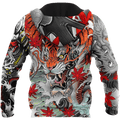 Japanese Samurai Tattoo 3D Over Printed Unisex Hoodie ML