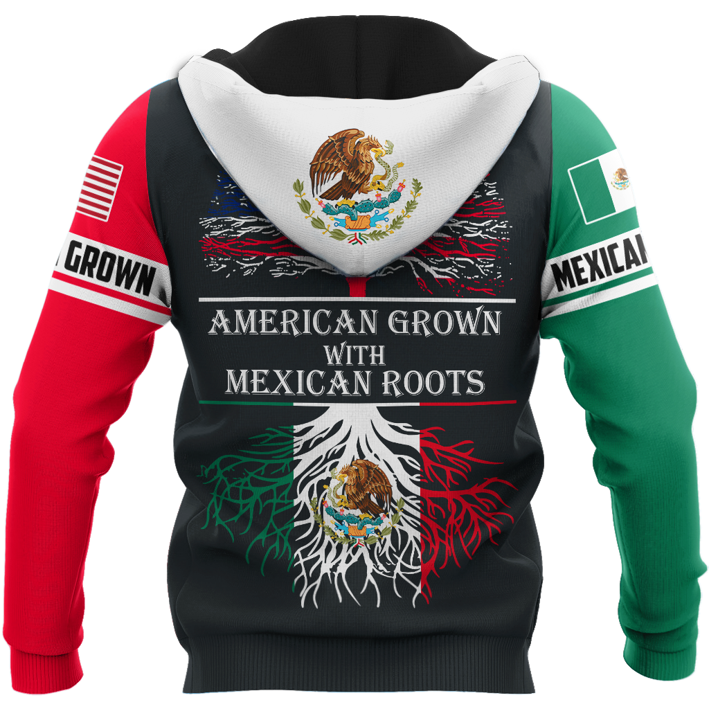 Mexican Skull-American Grown With American Roots 3D All Over Printed Shirts DQB10092003