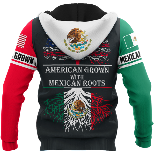 Mexican Skull-American Grown With American Roots 3D All Over Printed Shirts DQB10092003