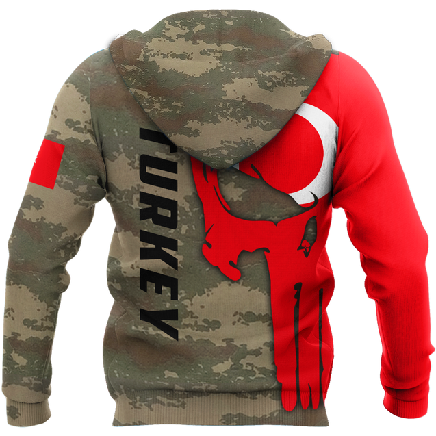 Turkey Skull Flag Camo Style 3D All Over Printed Hoodie Shirt Limited by SUN QB06232006-Apparel-SUN-Hoodie-S-Vibe Cosy™