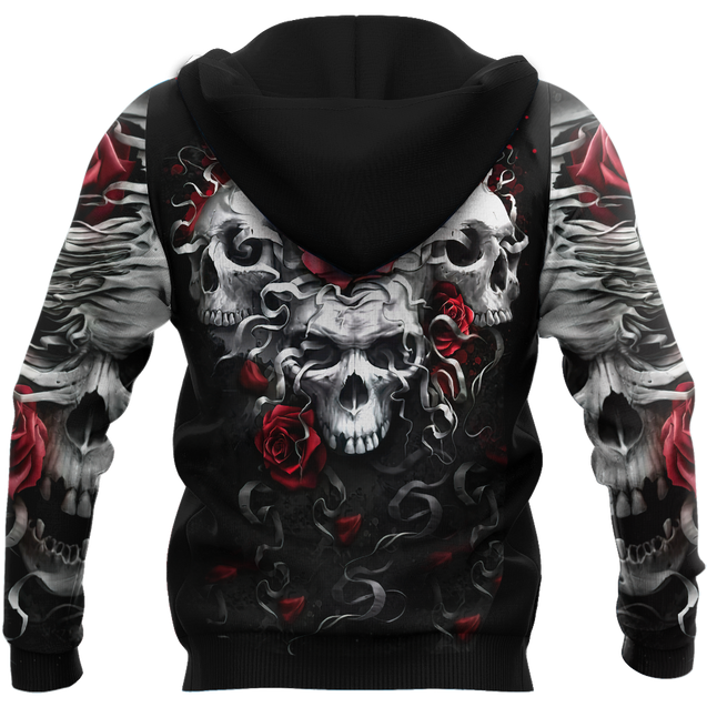 Unique Skulls And Roses Hoodie For Men And Women MEI