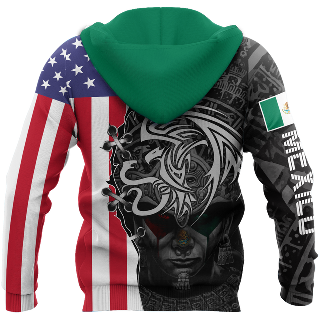 Mexico- US 3D All Over Printed Shirts For Men and Women-Apparel-TA-Hoodie-S-Vibe Cosy™