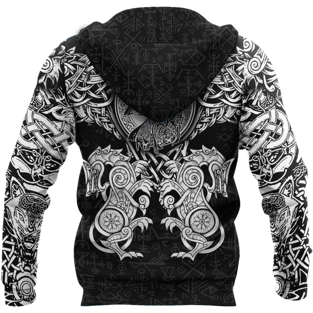 All Over Printed Viking Wolf Hoodie HTT23092001-MEI