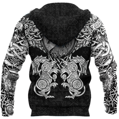 All Over Printed Viking Wolf Hoodie HTT23092001-MEI