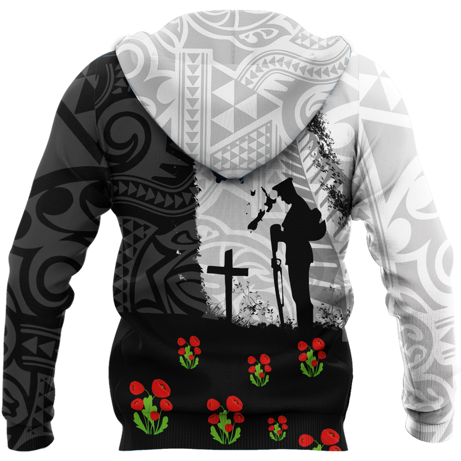 Anzac day new zealand australia lest we forget 3d all over printed shirt and short for man and women-Apparel-PL8386-Hoodie-S-Vibe Cosy™