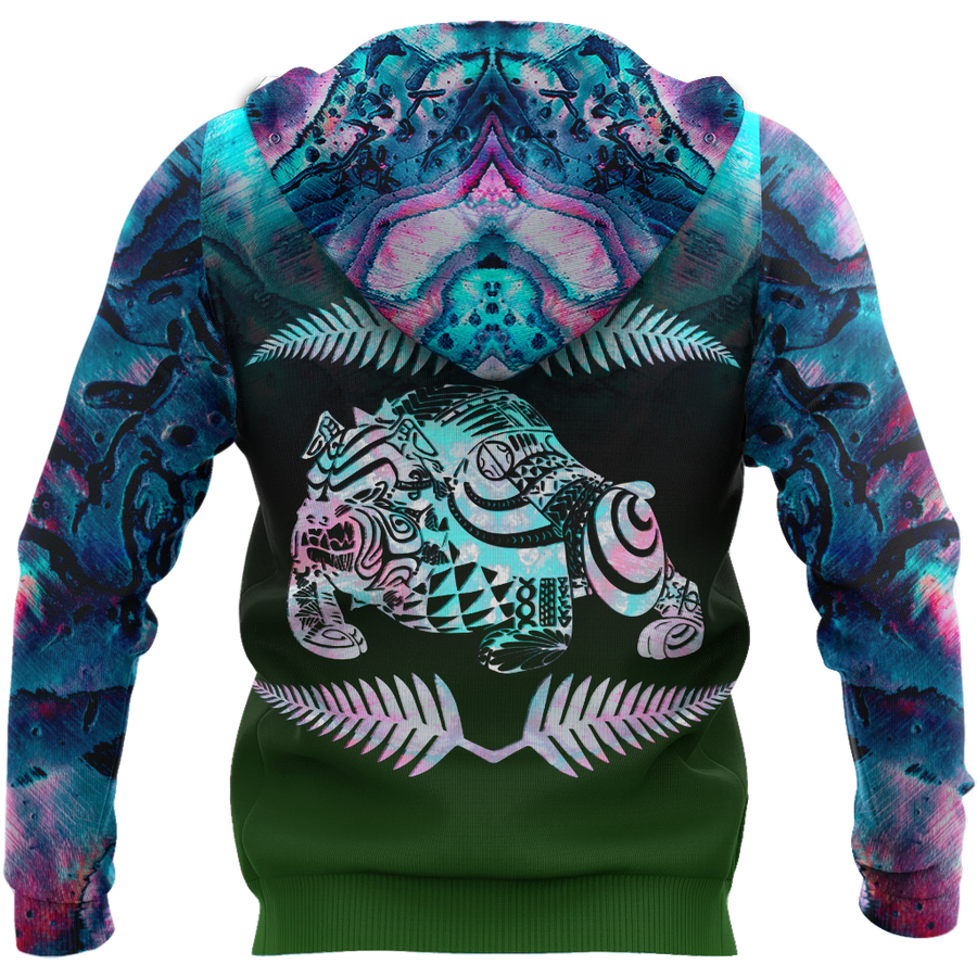 New zealand maori bulldog tattoo paua 3d all over printed shirt and short for man and women-Apparel-PL8386-Hoodie-S-Vibe Cosy™