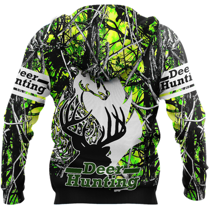 Light Green Deer Hunting 3D All Over Printed Shirts For Men LAM