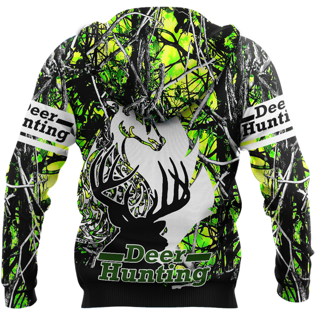 Light Green Deer Hunting 3D All Over Printed Shirts For Men LAM