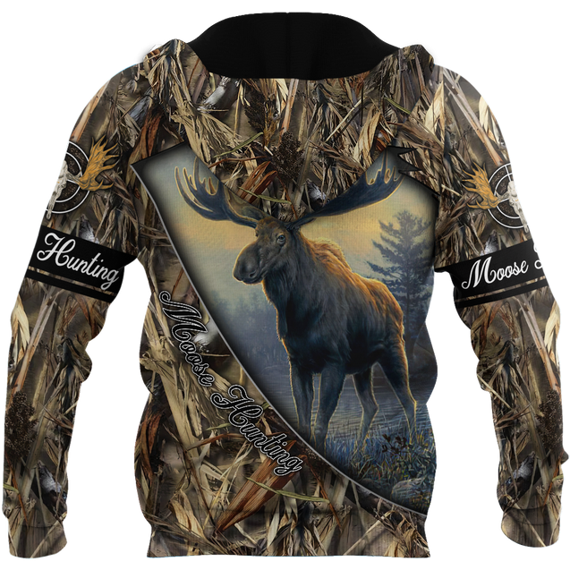 Moose Hunting 3D Over Printed Unisex Deluxe Hoodie