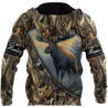 Moose Hunting 3D Over Printed Unisex Deluxe Hoodie