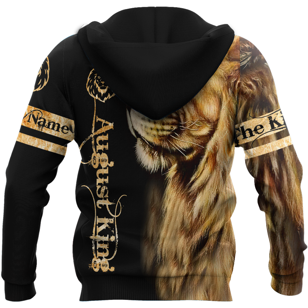 Custom Name August King Lion 3D All Over Printed Unisex Shirt