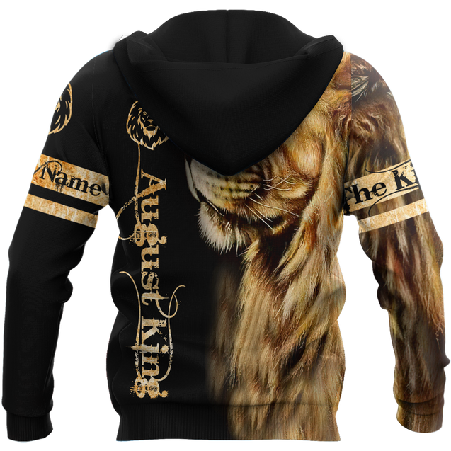 Custom Name August King Lion 3D All Over Printed Unisex Shirt