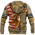 Deer Hunting America Flag 3D All Over Printed Shirts LAM