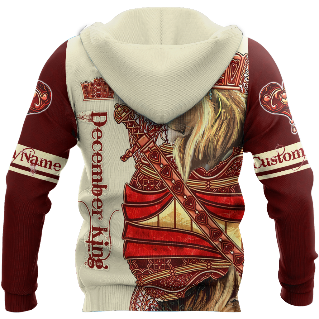 Custom Name December King Lion  3D All Over Printed Unisex Shirts