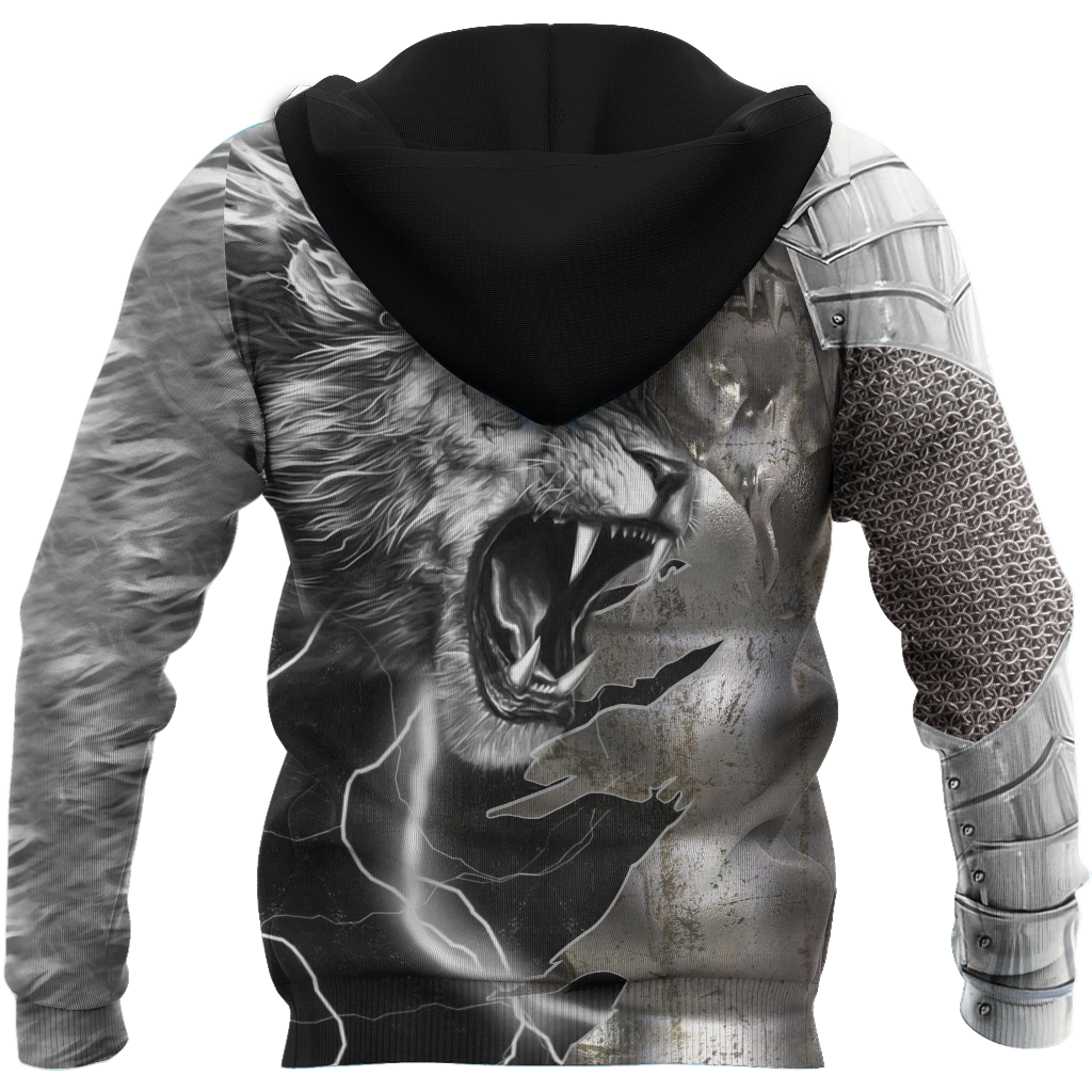 Lion Warrior Amor Tattoo 3D All Over Printed Unisex Shirts