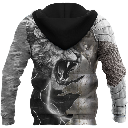 Lion Warrior Amor Tattoo 3D All Over Printed Unisex Shirts