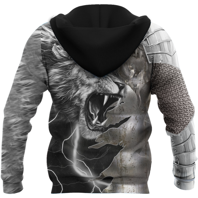 Lion Warrior Amor Tattoo 3D All Over Printed Unisex Shirts