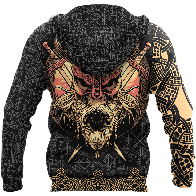 Love Skull Viking 3D all over printed for man and women QB06062004-Apparel-PL8386-Hoodie-S-Vibe Cosy™