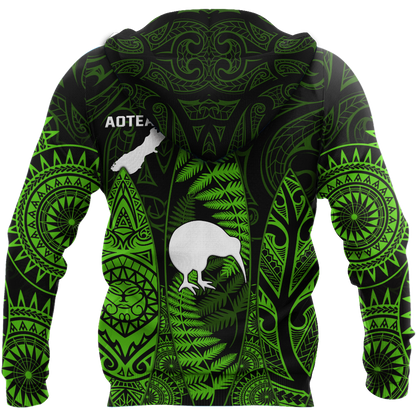 New zealand maori surf green 3d all over printed for men and women