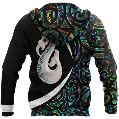 Aotearoa Manaia Silver Fern Paua Shell 3d all over printed shirt and short for man and women-Apparel-PL8386-Hoodie-S-Vibe Cosy™