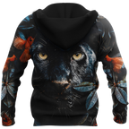 Flower Black Panther Over Printed Hoodie