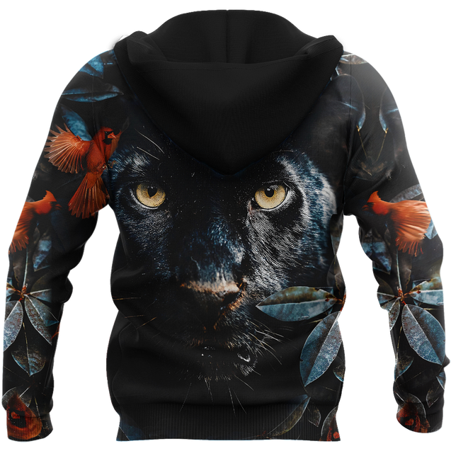 Flower Black Panther Over Printed Hoodie