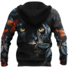 Flower Black Panther Over Printed Hoodie