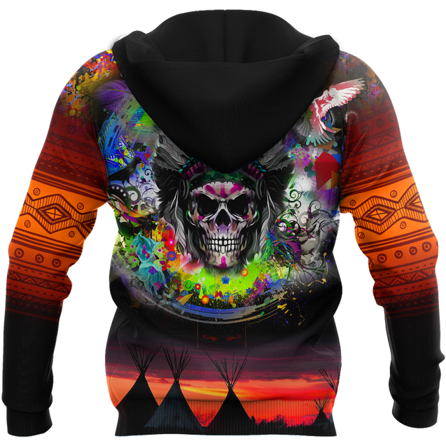 Love Skull native 3D all over printed for man and women QB06082002-Apparel-PL8386-Hoodie-S-Vibe Cosy™