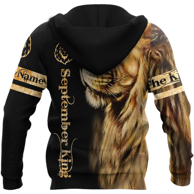 Custom Name September King Lion  3D All Over Printed Unisex Shirts