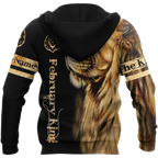 Custom Name February King Lion  3D All Over Printed  Unisex Shirt