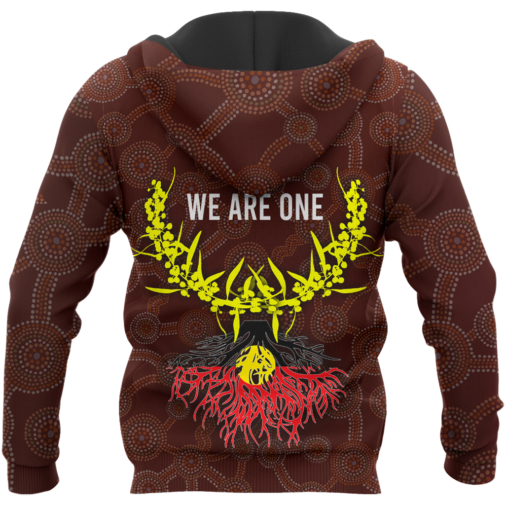 We are one Koori and Australia all over shirt for men and women brown TR030401-Apparel-Huyencass-Hoodie-S-Vibe Cosy™