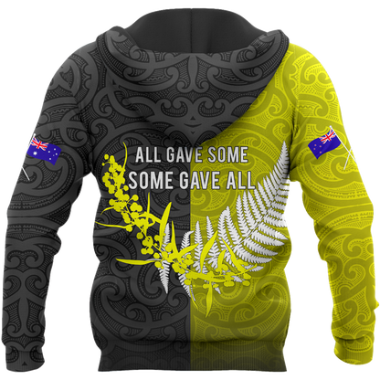 Remembrance day lest we forget Australia and Kiwi Soldier wattle silver fern TR030404 - Amaze Style™-Apparel