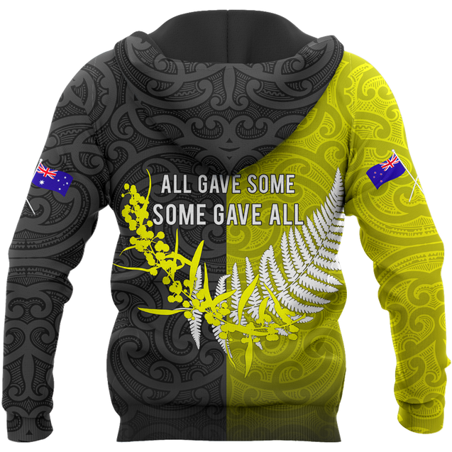 Remembrance day lest we forget Australia and Kiwi Soldier wattle silver fern TR030404 - Amaze Style™-Apparel