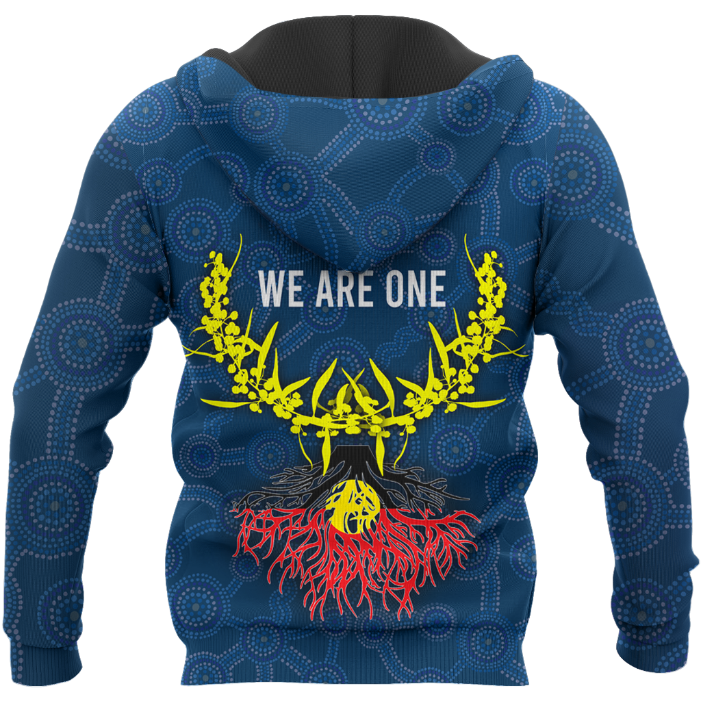 We are one Koori and Australia all over shirt for men and women blue TR030402-Apparel-Huyencass-Hoodie-S-Vibe Cosy™