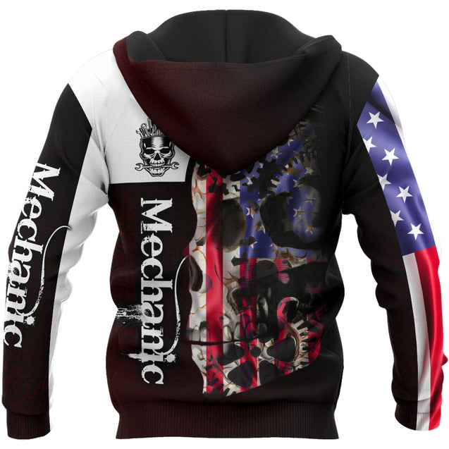 Mechanic Skull 3D All Over Printed Hoodie For Men and Women NTN09102001