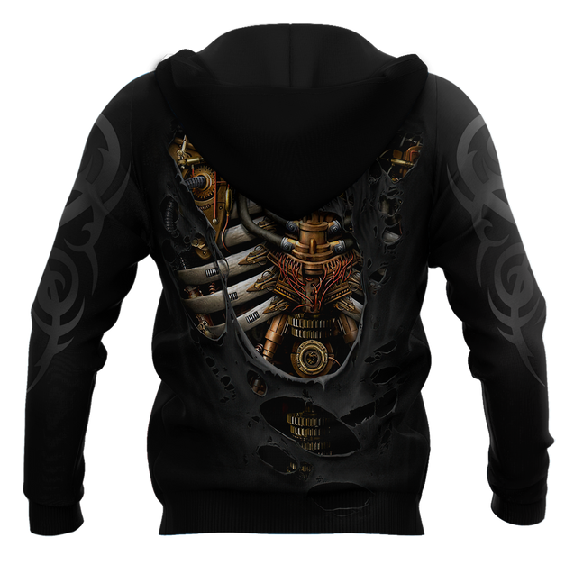 Steampunk Mechanic Skull All Over Printed Hoodie For Men and Women Pi21102002