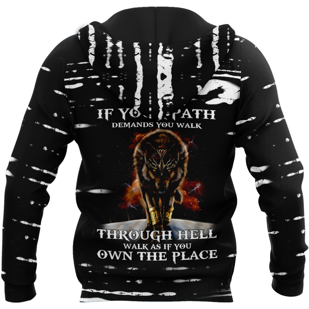 All Over Printed Beautiful Wolf King Hoodie MEI09122001-MEI