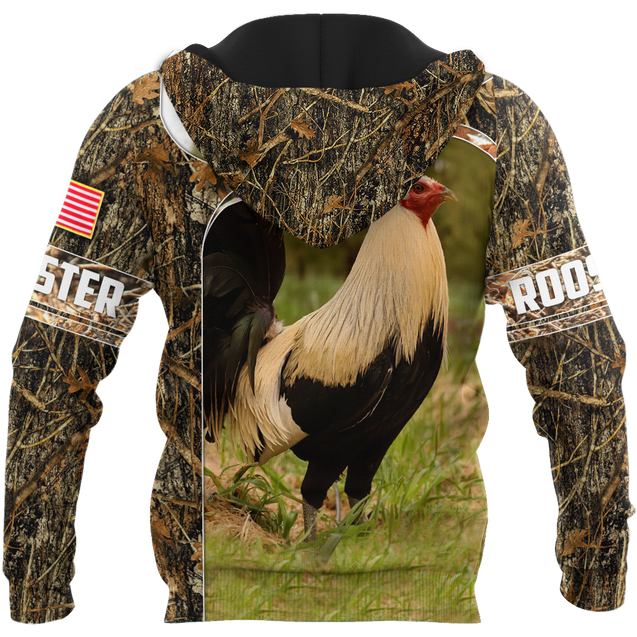 Love Rooster All 3D Over Printed Unisex Hoodie ML