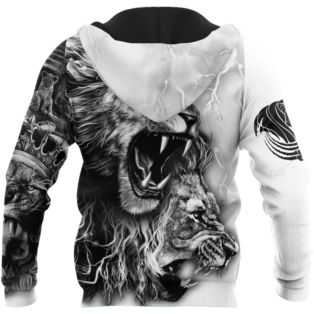 White Lion Tattoo 3D All Over Printed Shirt for Men and Women