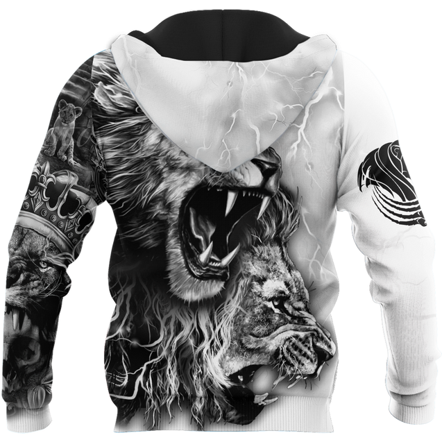 White Lion Tattoo 3D All Over Printed Shirt for Men and Women