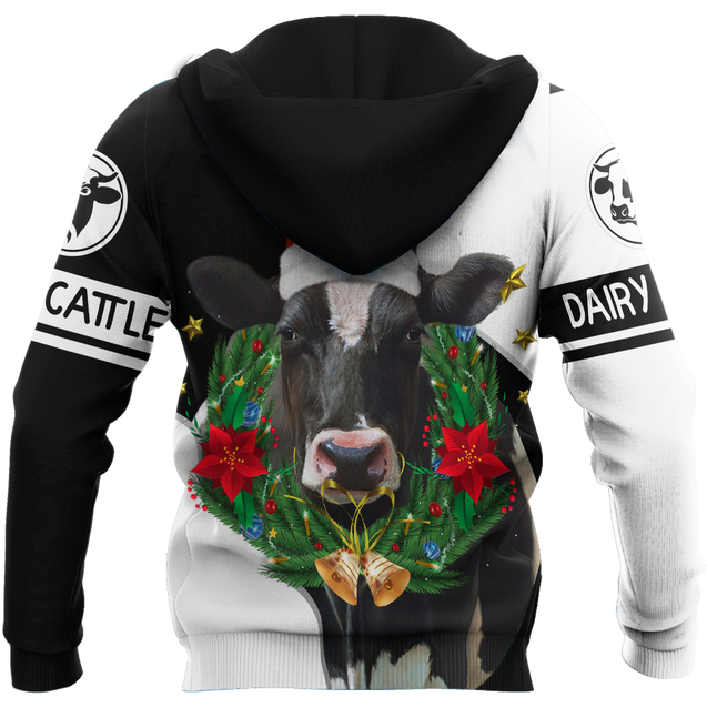 Dairy Cattle Mery Christmas 3D All Over Printed Shirts For Men And Woman